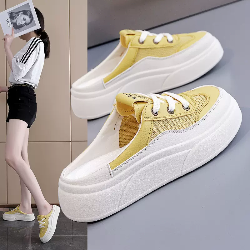 2025年夏季新款韩版休闲厚底包头半拖时尚凉拖鞋懒人鞋子女MR-516