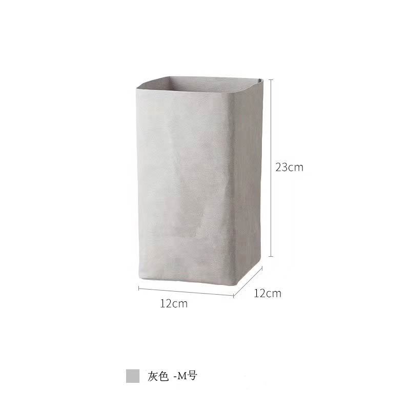Ukuran abu-abu M (tanpa cetakan):12x12x23cm; Kertas Kraft dicuci tebal impor Jerman