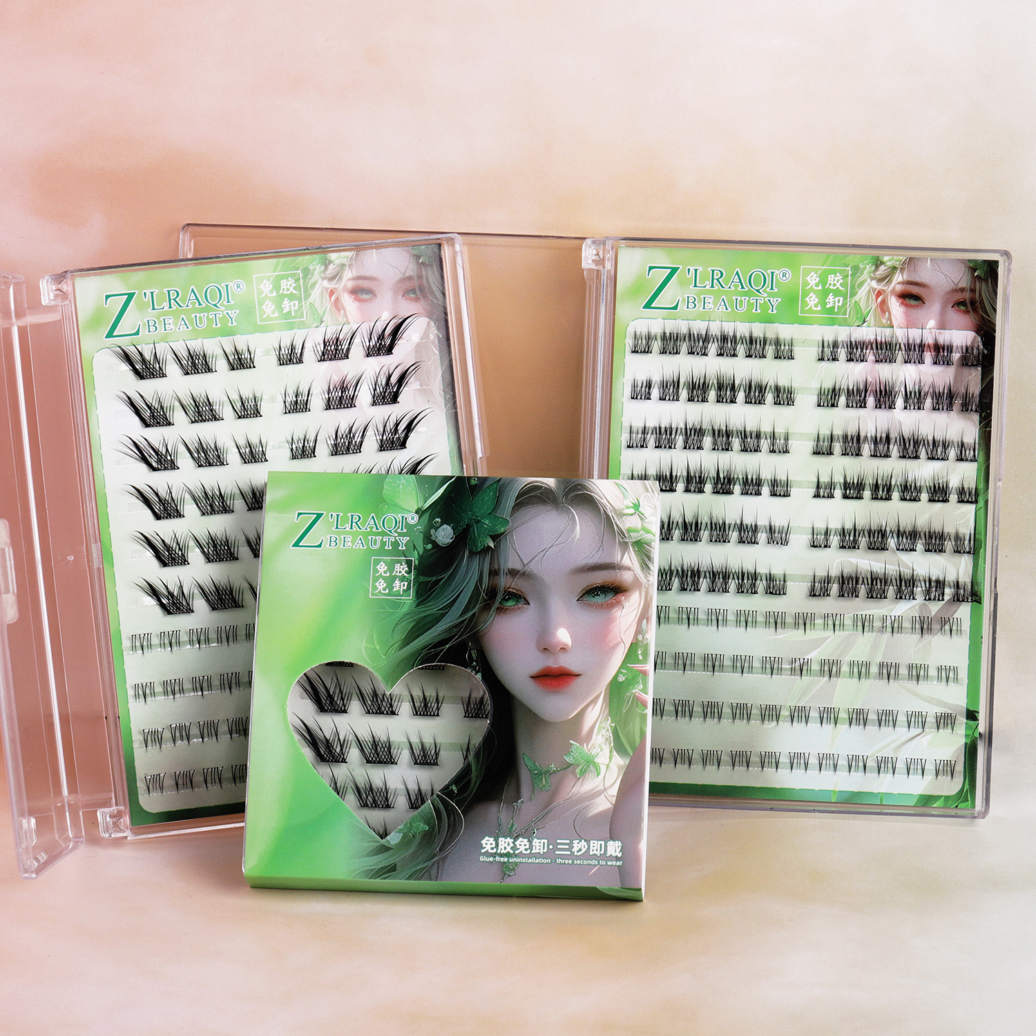 Sudeste asiático, una serie completa de pestañas falsas, maquillaje tailandés, pestañas autoadhesivas, pestañas debajo de las pestañas.