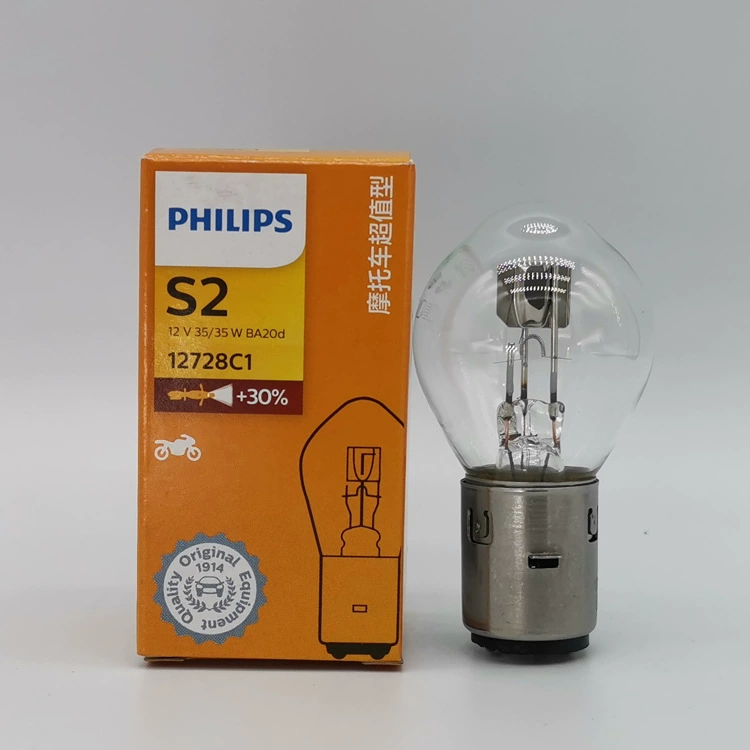 Оригинальная лампочка для электромотоцикла Philips PHILIPS S2 12728C1 12V 35/35W BA20d