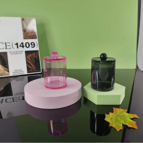 Acrylic PS Transparent Cotton Swab Storage Box with Lid, Bathroom Makeup Pad Container, Dental Floss Storage Box
