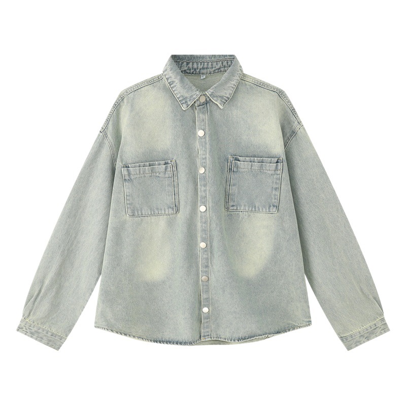 Mtlclothes ropa de Hombre | 2023 otoño nuevo estilo coreano personalizado apenado lavado casual Denim traje