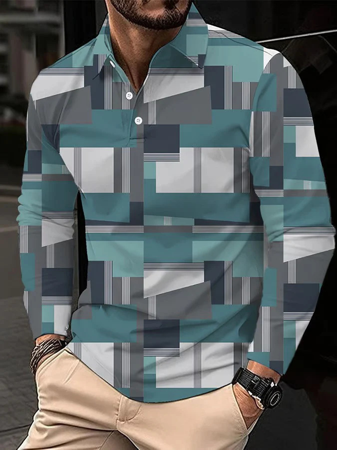 2024 nuevo estilo Amazon comercio exterior casual todo fósforo moda de alta calidad botón de manga larga POLO camisa MB14