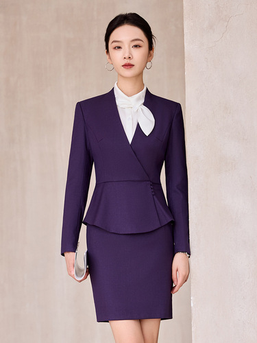 Professional temperament goddess Fan Long-sleeved beauty salon front desk fashion hotel manager sales department jewelry store work clothes 1511