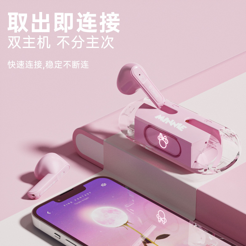 ディズニーアニメ透明ケース無線bluetoothイヤホン5.3騒音低減運動ステレオ入耳式プレゼントスポット|undefined