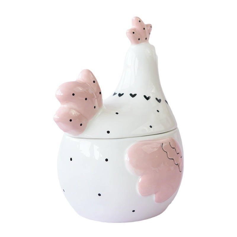Polvo de pollo de diseño tridimensional de dibujos animados PP de grado alimenticio almacenamiento de granos secundarios