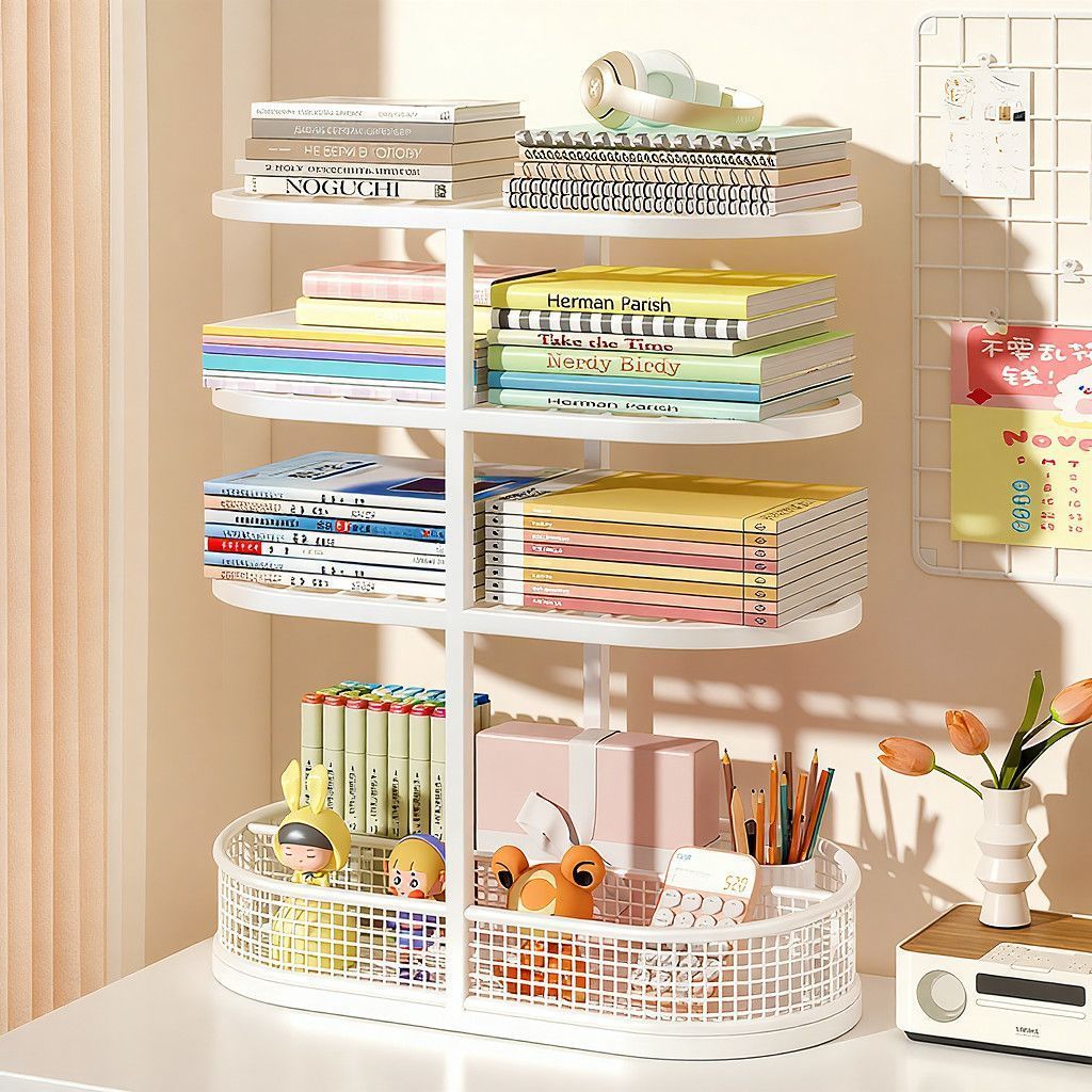 Desktop Storage Rack for Students, Multi-Layer Bookshelf for Books, Office File Desktop Storage Rack