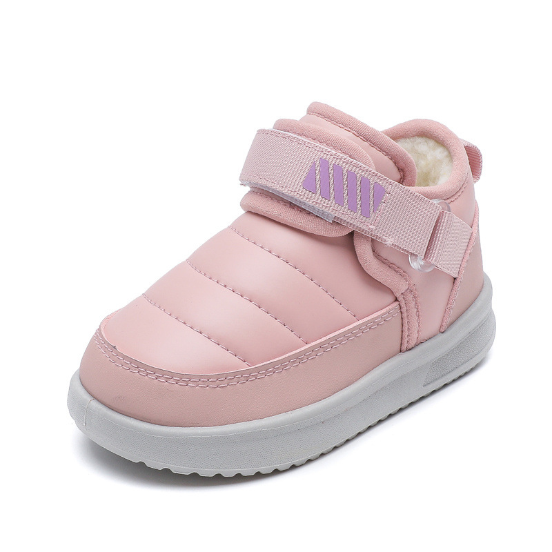 Scarpine invernali per bambini, con suola morbida, antiscivolo, foderate in pile, in cotone, per bambine e ragazzi_voghion.com