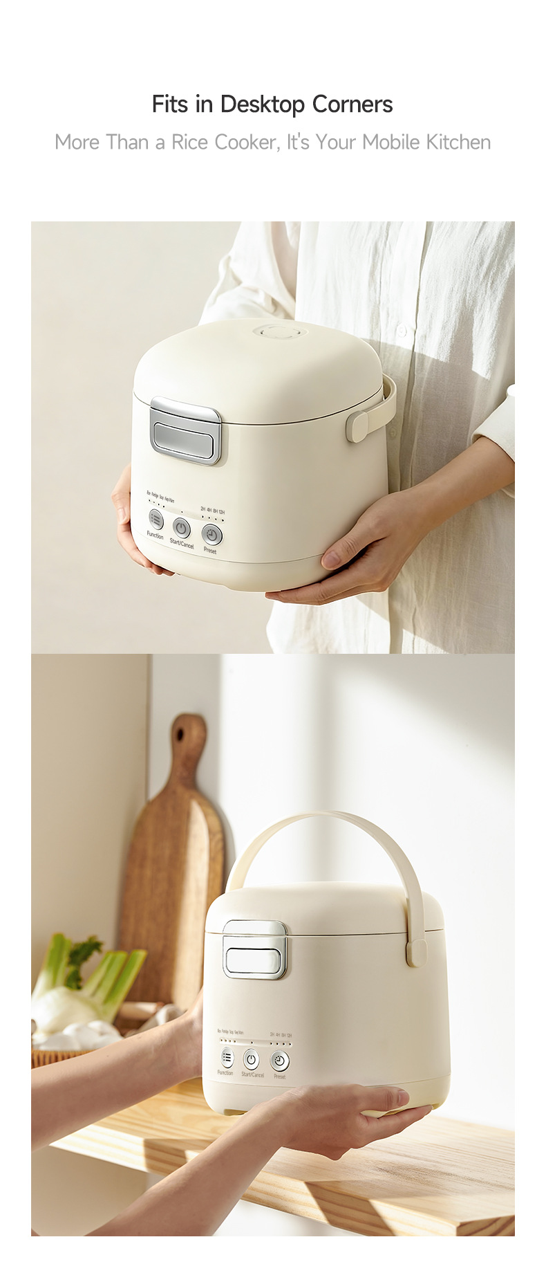 Mini Rice Cooker For Small Households Titanium Liner 1.2 Litre_voghion.com