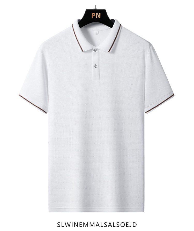 Hielo rápido secado camiseta polo de manga corta hombre de mediana edad negocios ocio de manga corta papá camiseta de hombre de mediana edad