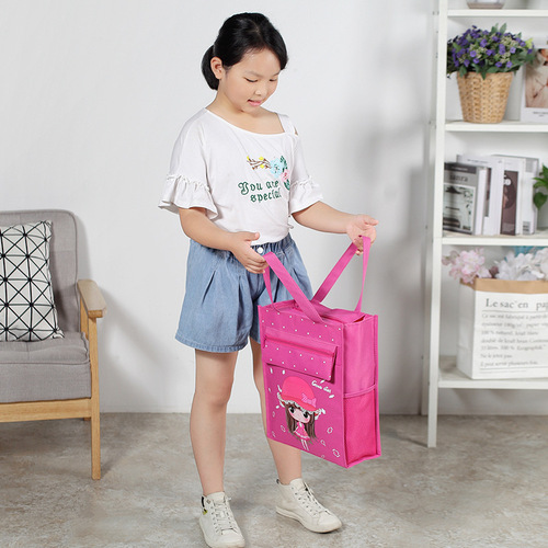 Portable Bag, Primary School Student Tutoring Bag, Art Large Capacity File Bag, Study Textbook Homework Tutoring Pack Organizer Bag for Books