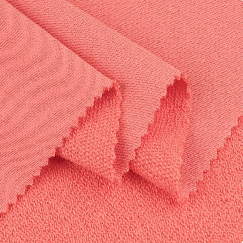 潮牌纯棉加厚卫衣毛圈布料秋冬保暖运动休闲装针织服装面料大鱼鳞