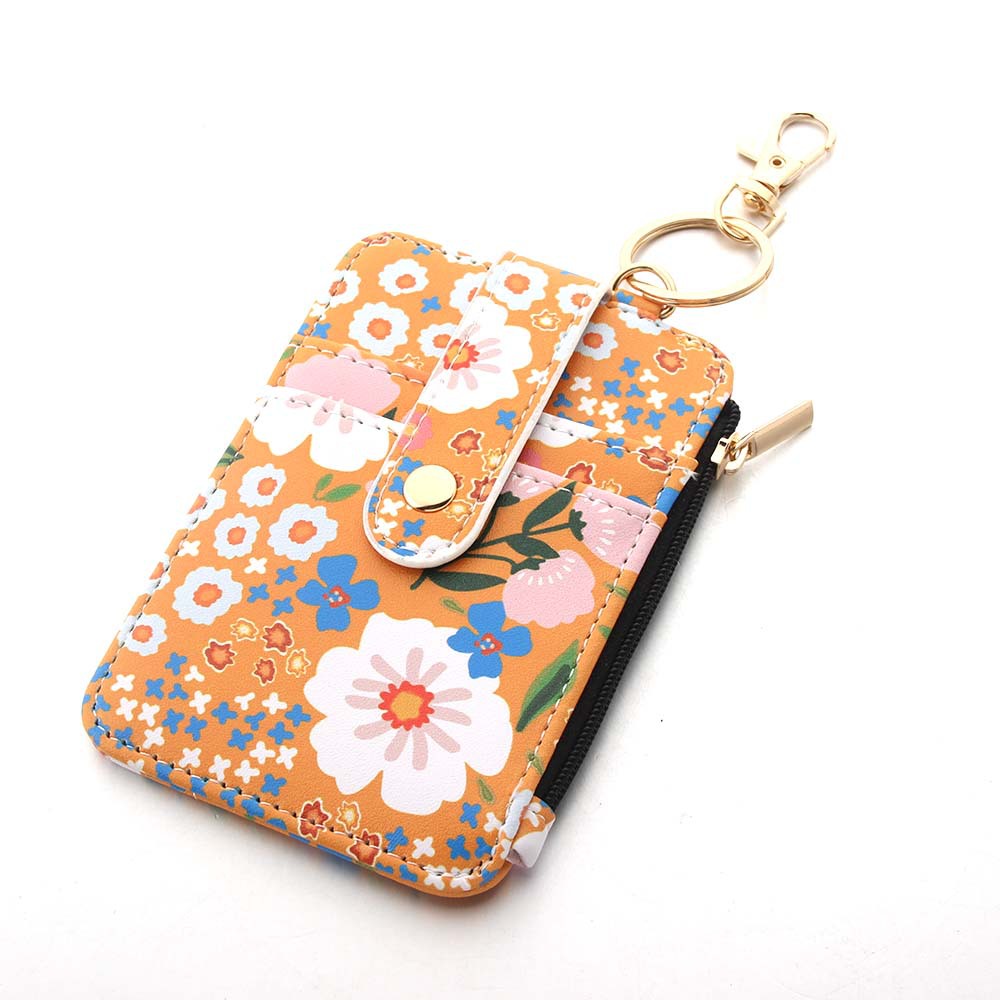 47g Weight Keychain Classification 1 Piece Quantity Daily Occasion Pu Leather Material Flower Pattern Unisex Gender Casual, Pastoral Style Casual Pastoral Flower Pu Leather Unisex Keychain 4