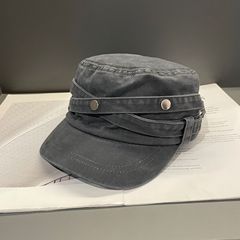 美式复古做旧铆钉平顶鸭舌帽女高级感气质休闲百搭显脸小马术帽子