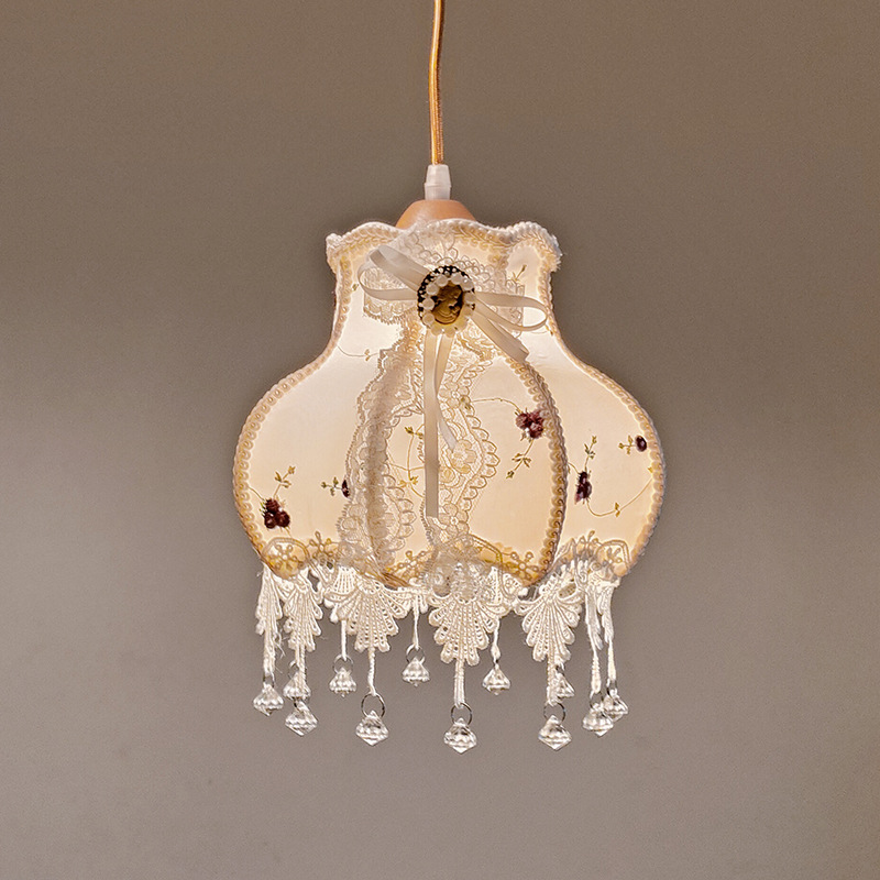 Nuevo suministro directo de fábrica cristal europeo retro caliente encaje blanco hecho a mano hogar decorativo lámpara Shell