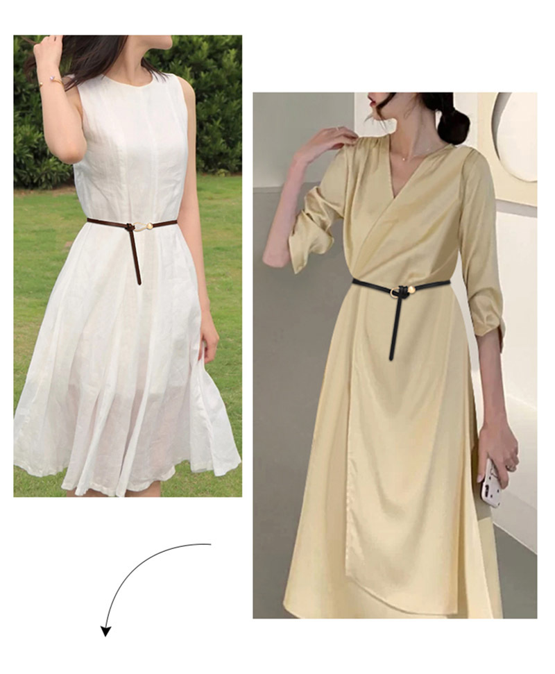 Geknoteter Gürtel Für Damen Aus Leder Als Dekoratives Accessoire_voghion.com