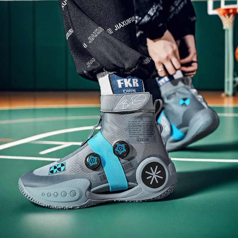 Wade's Way 9 Gray Kids Practical Basketball Shoes for Men and Women, Students and Older Children 10 Carbon Plate Basketball Shoes with Sound 8