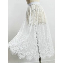 Solid color high waisted lace sheer skirt ��ɫ�ٽz͸ҕ����ȹ
