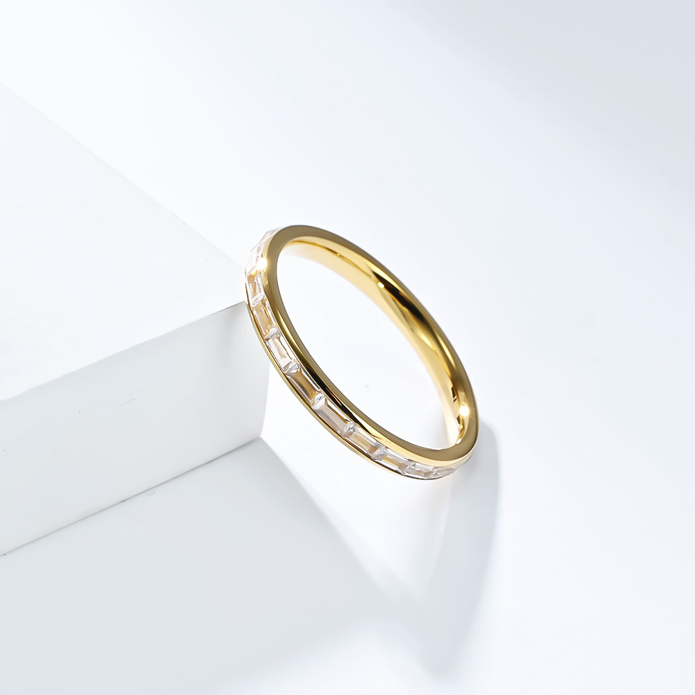 Minimalist Diamond Ring For Women Titanium Steel Elegant Accessory_voghion.com