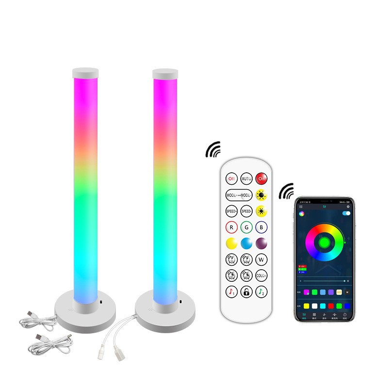 Lámpara de ambiente de escritorio de espejo de Melaleuca LED, luz de transmisión en vivo de deportes electrónicos, luz de fondo de captación inteligente Bluetooth, luz de noche, sala de estar, dormitorio