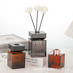 彩色方形香薰分装瓶50ml100ml酒店香薰瓶摆件高档藤条干花香氛瓶