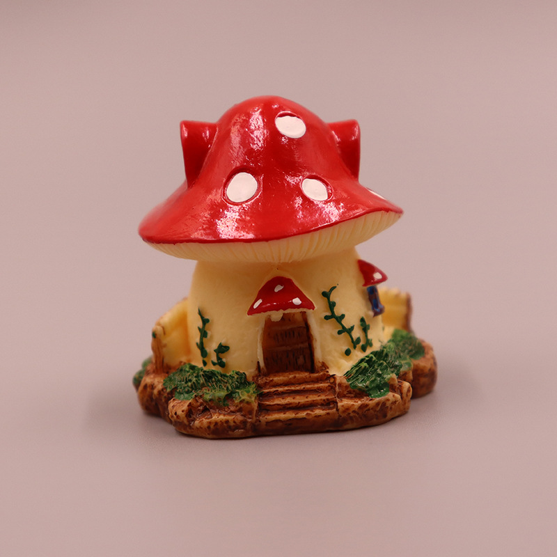 厂家直销童话蘑菇屋子微景观桌面装饰品配件创意树脂摆件 4