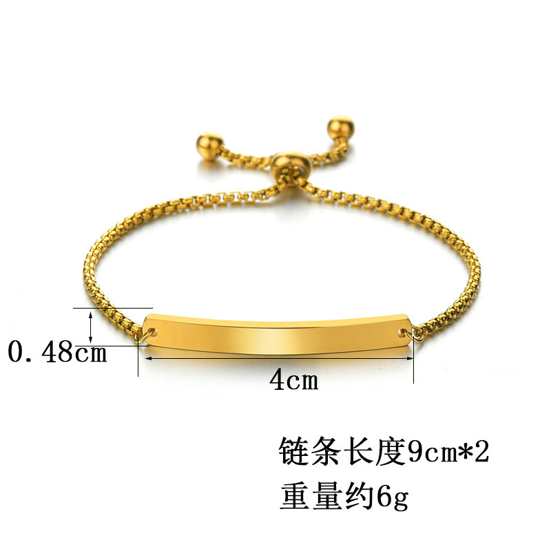 Europe And America Cross Border Hot Selling Curved Brand Lettering Bracelet Creative Personality Box Chain Adjustable Bracelet Love Titanium Steel Bracelet display picture 15