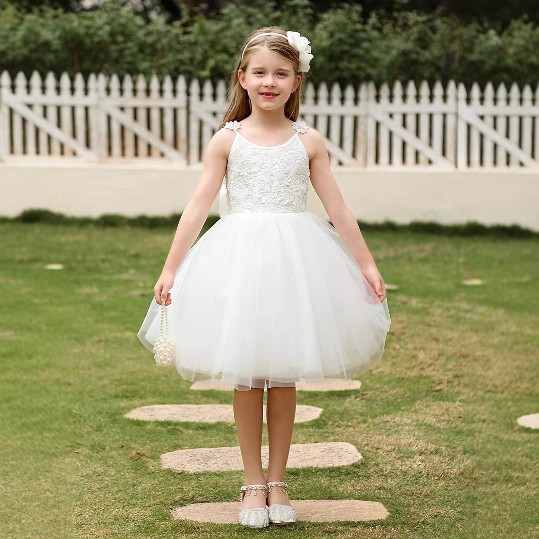 Ropa de niños princesas de flores de estilo extranjero vestido de boda de cumpleaños anfitrión de piano vestido desfile