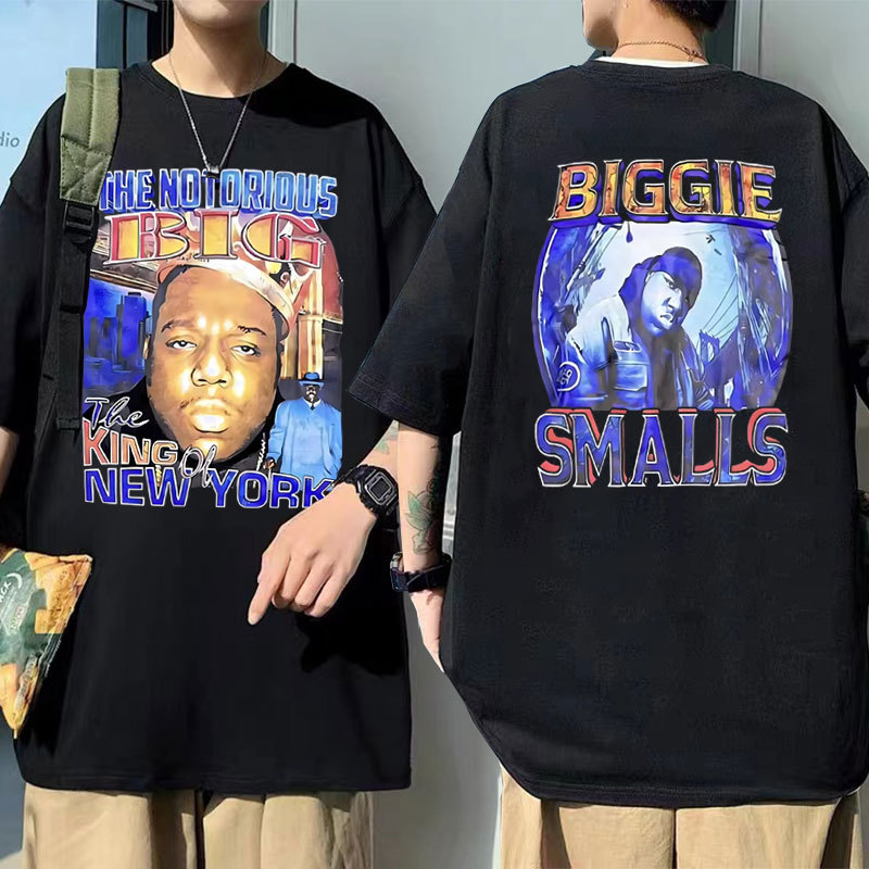 Rapper Notorious Big T-Shirt Biggie Small T-Shirt Men Women Hip Hop Harajuku T-Shirt Men Replica