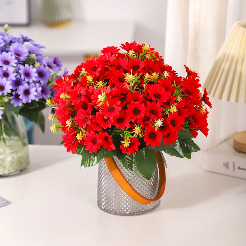Plastic Flower Artificial Flower Sunflower Chamomile Daisy Small Wild Chrysanthemum Artificial Flower Small Handle Finished Bouquet Decorative Flower Plastic Flower Artificial Flower Sunflower Chamomile Daisy Small Wild Chrysanthemum Artificial Flower Small Handle Finished Bouquet Decorative Flower