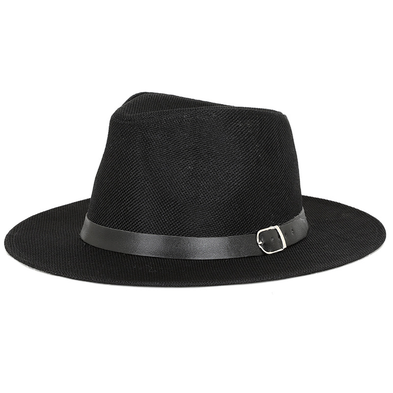 Sombrero de verano de lino de los hombres sombrero de sol panama plano británico jazz sombrero de alta gama protección del sol caballero sombrero al por mayor