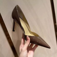 尖头口裸色高跟鞋秋冬新款细跟新品不累脚女鞋新品新品单鞋