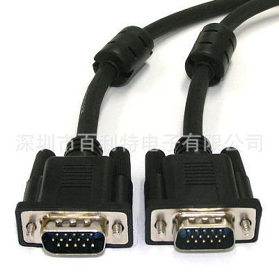 SVGA3+8 公/公 双磁环黑色高清电脑显示线 VGA CABLE
