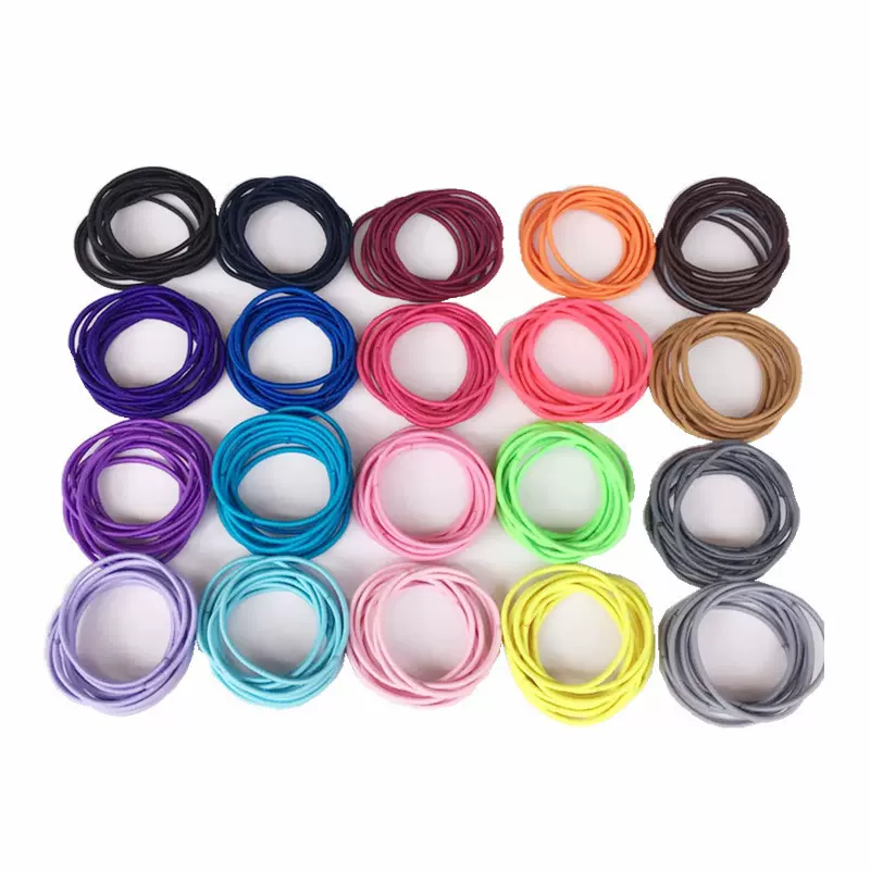 跨境韩版儿童基础款糖果色橡皮筋20色女头绳发圈绑头发皮套辫子