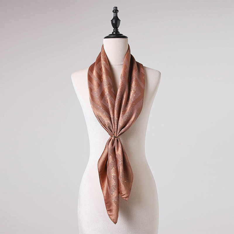 Retro Seidenschal Quadratisch Damen Sommer Versatile Kopftuch_voghion.com