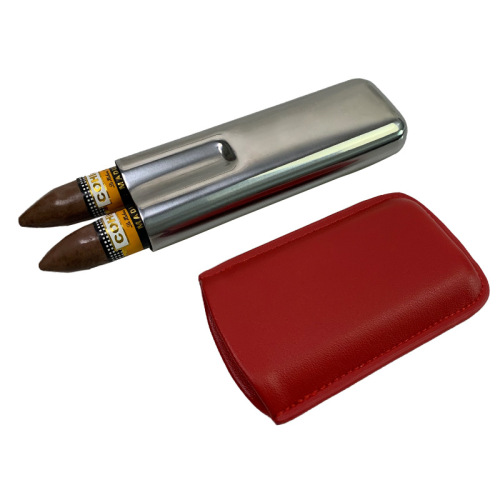 Portable cigar case, stainless steel hardware tube cigar box, cigar set, cigarette holder