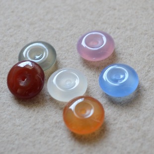 12mm Colorful Red Blue White Powder Agate Safe Buckle Small Spacer DIY Earrings Bracelet Jewelry Accessories