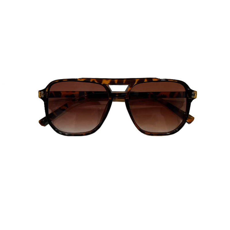 Gafas de sol vintage de doble puente, estilo transfronterizo, modernas y sencillas, con montura grande y lentes de estilo oceánico.