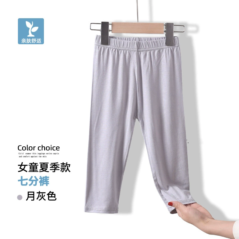 Summer leggings, black children's white colored trousers, for teenagers