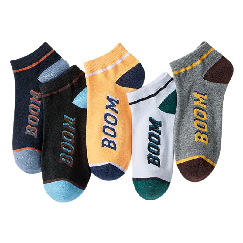 Moda callejera letras inglesas calcetines de corte bajo ins moda de los hombres de primavera y otoño Calcetines Bajos calcetines de tobillo de los hombres al por mayor calcetines desodorantes