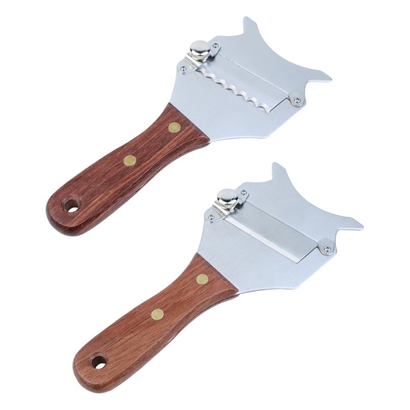 Caja de color Acero inoxidable mango de madera trufa cepilladora Haya palo de rosa mango de madera trufa cepilladora cuchillo de trufa