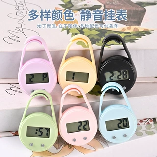 新款时尚简约电子钟学生专用马卡龙色系可爱挂表迷你便携静音挂钟