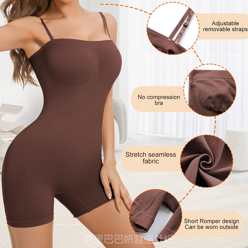 European and American Cross-Border Shapewear New Style Women's Detachable Shoulder Strap Seamless Flat Shoulder Corset Shapewear for Women's Body Shaping