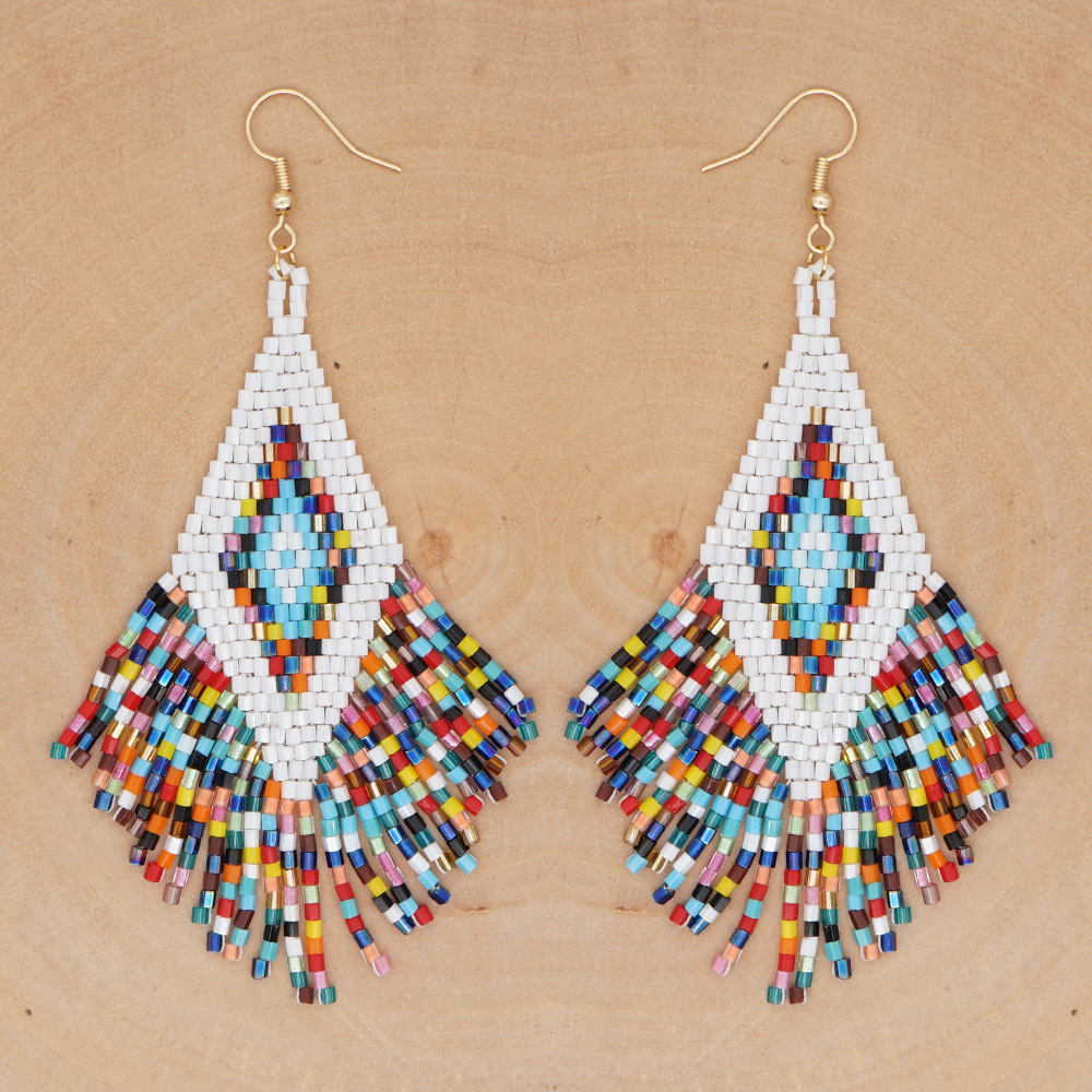 Pendientes De Borla Con Cuentas De Colores De Moda display picture 1