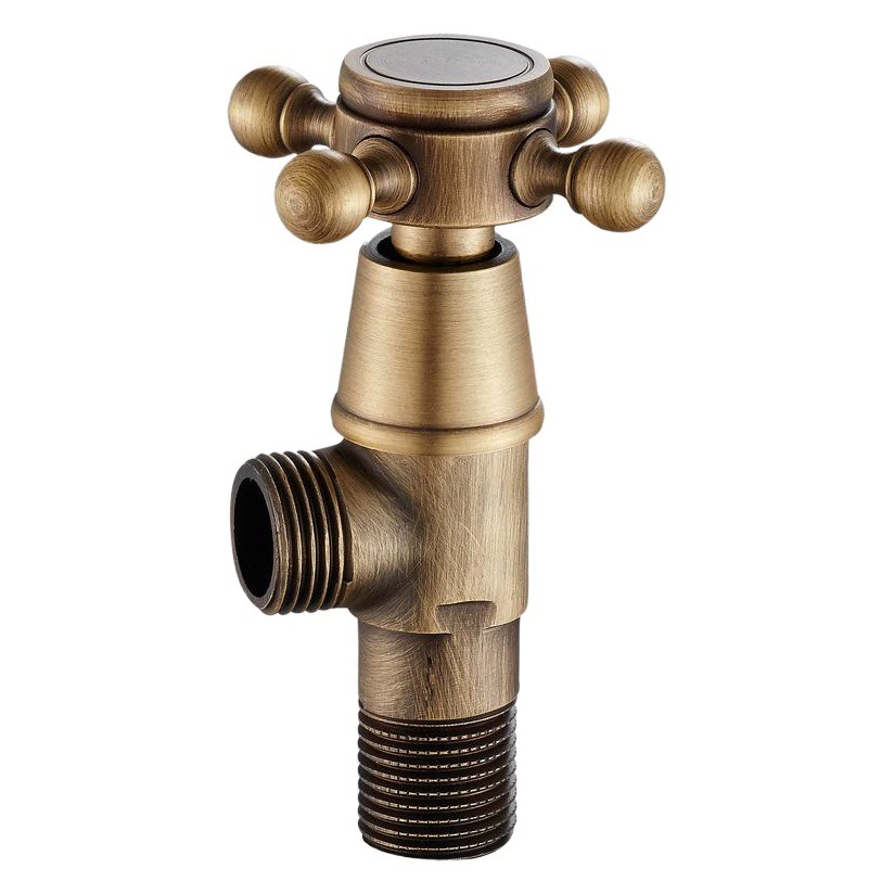 Oubei Сантехника Завод оптом Европейская ванная комната Оборудование латунь ретро антикварный треугольный клапан восьмисловный клапан