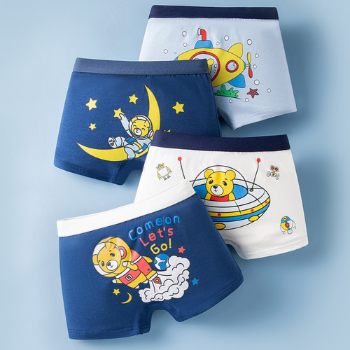 Summer thin children's boys' class A pure cotton underwear shorts teenagers and older children's cotton boxer briefs wholesale