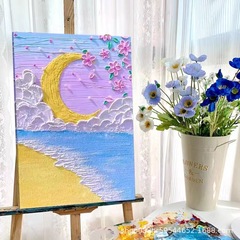 クリーム曲げ月アクリルdiyデジタル油絵充填立体筋画材料手作り着色装飾砂画