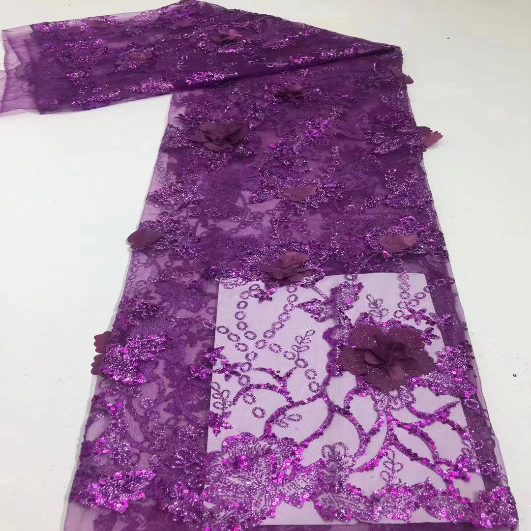3D Flor de tela de encaje Nueva Moda 3D de malla de encaje vestido de novia vestido de noche tela JX2131 image 3