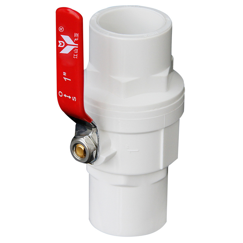 PVC mango de acero válvula de bola Válvula de interruptor tubería de agua válvula de compuerta accesorios 32 codo 20 25 32 mango de acero 40 50 125