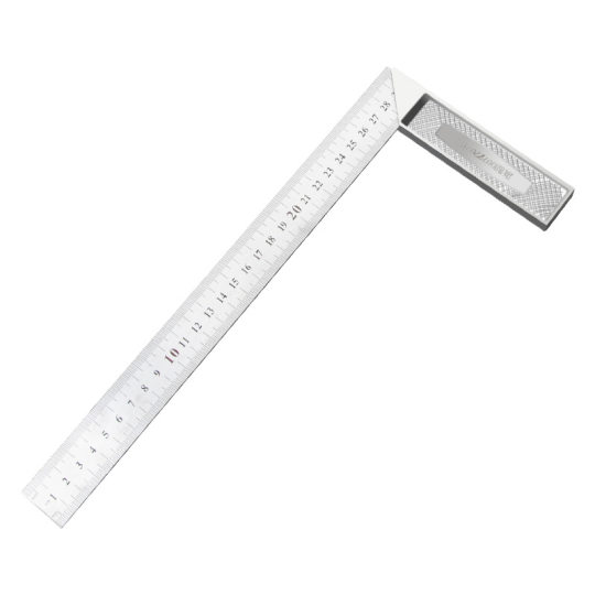Thickened stainless steel angle ruler 90 degrees woodworking high precision multi-functional large ruler right angle triangle aluminum alloy crank ruler